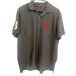 U.S Polo Assn. Mens Gray Casual Collared Short Sleeve Polo Shirt XL